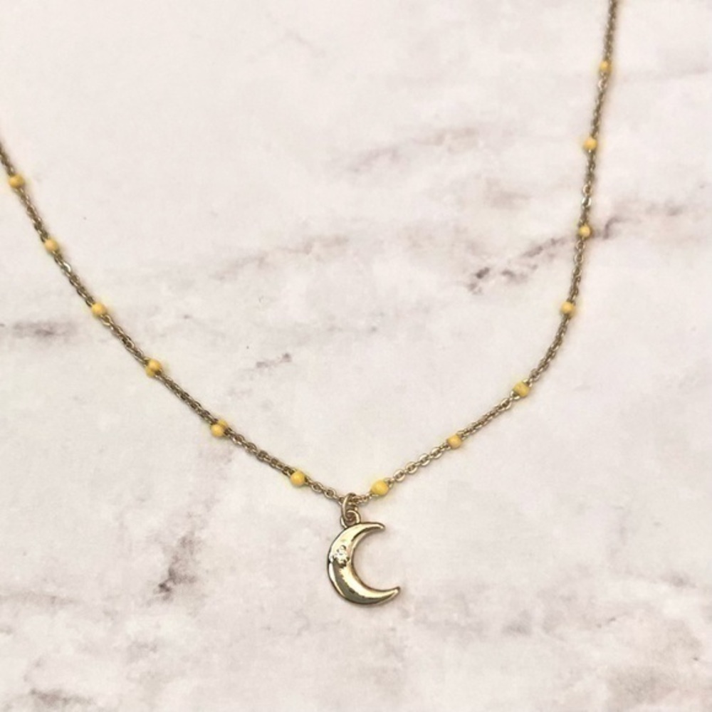 NEW LOFT necklace with moon and yellow balls